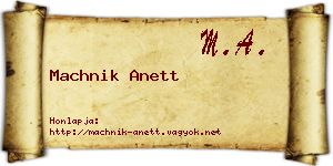 Machnik Anett névjegykártya